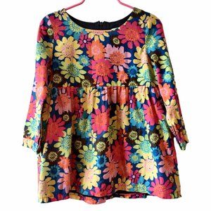 Kenzo Kids Youth Girls 8 Colorful Allover Spring Floral Back Zip Tunic Dress Top